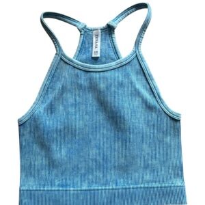 Zenana Padded Mineral Washed Ribbed Sports Bra